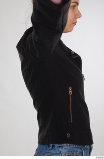 Kate Jones black leather jacket casual dressed upper body 0007.jpg